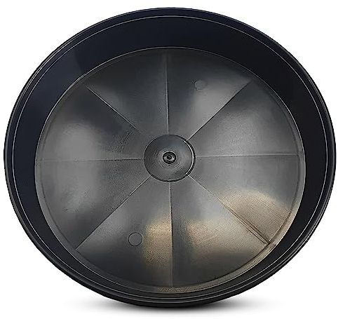 30cm (12”) Diameter Pack of 4 UK Made Plant Pot Saucers, Flower Pot Saucer - Black Plastic Plant Saucers - Ideal as a Drip Base Plant Pot Trays For Garden Pot Saucer Indoor/Outdoor Plants