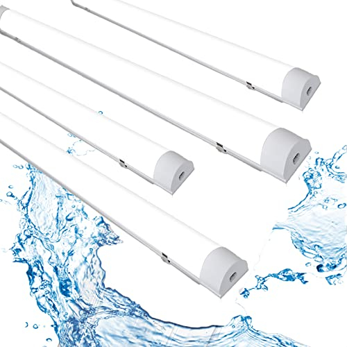 Yakimz Feuchtraumleuchte 120CM, 4er 36W 3060LM Led Röhre, IP65 Wasserfest Werkstattlampe, 4000K Neutralweiß Leuchtstoffröhre, LED Lampe für Garage Keller Küche Bad Warenhaus