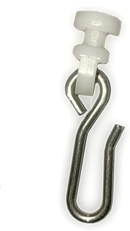 100 Stück Gardinengleiter mit Metallhaken für Vorhangschienen mit 6 mm Laufkanal für schwere Gardinen und Vorhänge