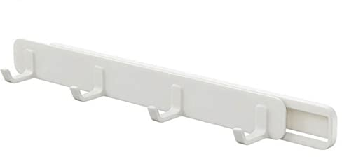 IKAAR Modern Self-Adhesive Wall Mounted Hanger 4 Row Gap Hook Multi-Purpose Pull-Out Hook Rack Clothes Hat Holder