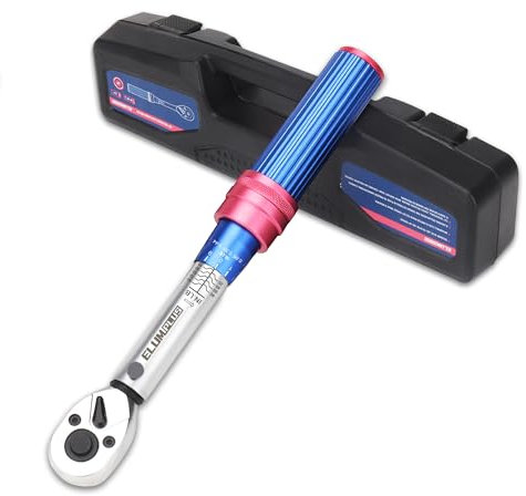 ELUMPLUS Bike Torque Wrench 1/4 Drive 10-90 IN.LB (1.1-10.1NM), Road & Mountain Bicycle Click Torque Wrench, Portable Storage Case with Handle