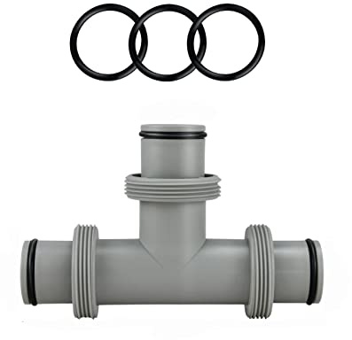 T-Schlauchverbinder inkl,3-Wege-Ventil Pool T-Stück Schlauchtülle für Poolschläuche Schlauchanschluss Schlauchadapter