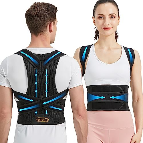 ZSZBACE Correttore Posturale Regolabile Premium, Fascia Lombare Supporto Schiena Migliora Postura Allevia Dolore Collo, Alla Schiena e Lombare per Uomo e Donna (L)