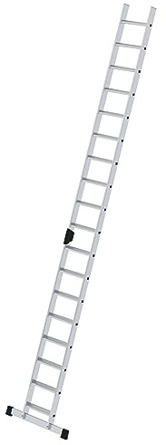 PROREGAL Stufen-Anlegeleiter mit Standard-Traverse | 18 Stufen | Leiter, Teleskopleiter, Trittleiter, Bockleiter, Sprossen-Doppelleiter