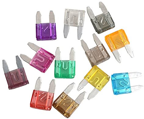 GANGEV Sicherungen 10 STÜCKE Zink-Blatt-Auto-Sicherung ATC-Sicherung, Kfz-Mini-/mittlere Flachsicherung 1 A 2 A 3 A 5 A 7,5 A 10 A 15 A 20 A 25 A 30 A 35 A 40 A 45 A 50 A (Color : Mini, Size : 1A)
