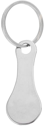 Ciieeo Universal Stainless Steel Shopping Trolley Token with Key Ring Pendant, Grocery Coin Holder Keychain for Supermarket Carts, Portable Insert Coin Keychain for Shopping Store Supply