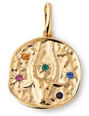SINGULARU - Charm Organic Colors Zodiaco. Colgante en Latón con Acabado Baño de Oro de 18Kt. Charm Combinable con Collar. Joyas para Mujer