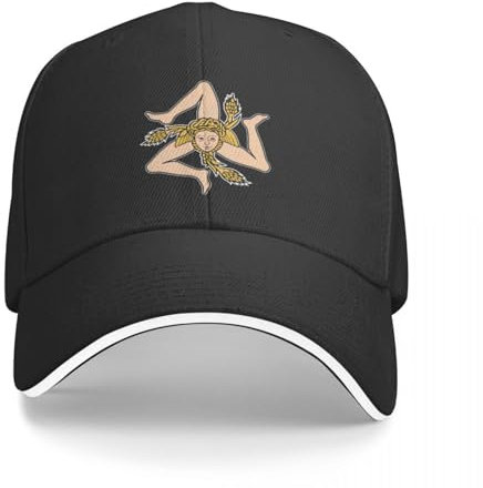 Basecap Trinacria Triskelion-Symbol mit der Bedeutung der Isle of Man-Kappe, Baseballmütze, Baseball-Kindermütze, Mütze für Herren und Damen