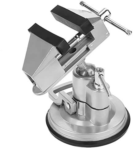 Bordsskruvstäd av Aluminiumlegering, Universell Vridbar Skruvstäd med Vakuumsugkopp för Gör-det-själv-arbeten