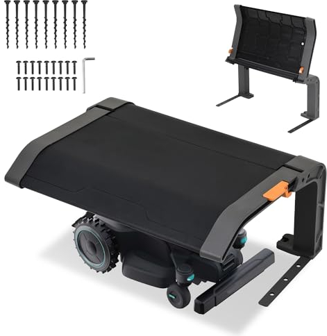 Hebitod Robot tosaerba, garage pieghevole, 72 x 56 x 36 cm, montaggio semplice, con piedini in metallo, protezione da raggi UV, pioggia e grandine