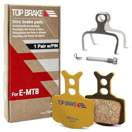 TOP BRAKE Disc Electric Bike Brake Pads for Formula Cura R1/T1/C1 Cura-E | E-Bikes, E-MTB, Bike Parking | E-Bike Compound,Long Lasting,Premium E+ Version,Gold (PIN Included)