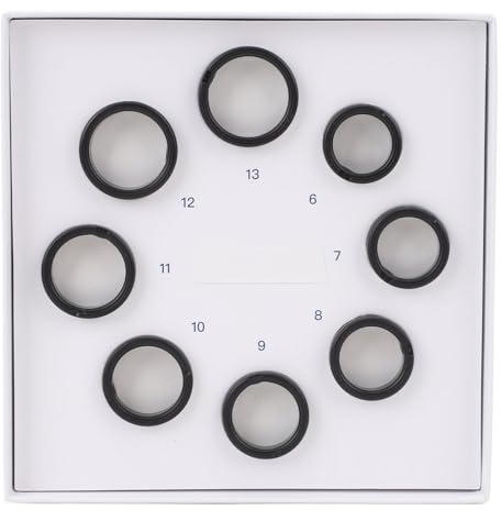 Bewinner 8-teiliges Smart Ring Ringgrößenmesser aus Kunststoff, Größen 6-13 für präzise Ringgröße und optimale Passform