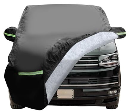 YWNYT Autoabdeckung Ersatz für VW T4 SWB, mit Baumwollfutter, Wasserdicht Wetterfeste UV-Beständige Autoabdeckung Vollgarage für VW Transporter mit Seitlichem Türreißverschluss