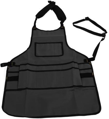 Arbeitsschürze, Wasserdichte Oxford-Stoff-Werkzeugtasche mit Mehreren Taschen für die Wartung von Garten- und Automobilfahrzeugen (Grau)