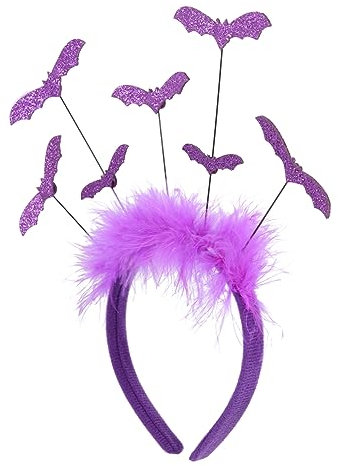 SOIMISS Fledermaus Haarreif Mit Bunten Federn Für Halloween Kostüm Party Leicht Und Dekorativ Für Erwachsene Für Festlichkeiten Und Cosplay