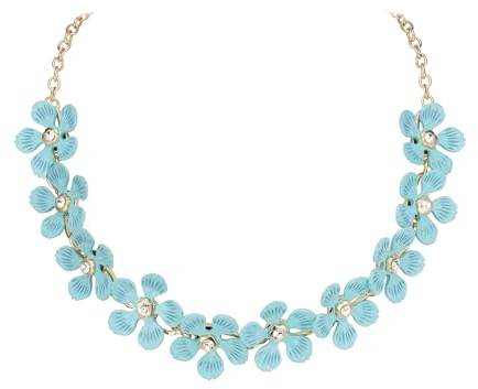 EVER FAITH Boho Blume Halskette Sommer Strand gelb Statement Floral Bib Kragen Chokers