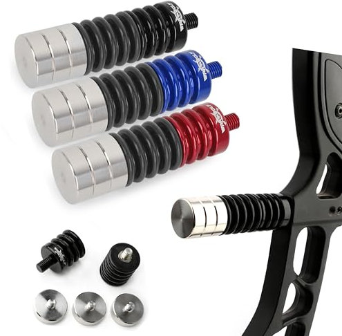 Poearcus Bogenschießen Bogen Stabilisator für Recurve-Bogen Compound Bogen Bogen Riser Dämpfer Schalldämpfer Schock Absorber Vibrationsdämpfer Anzug für die Jagd Zielschießen (Schwarz)