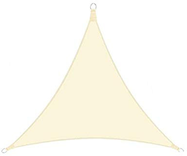 AYBIOSD Tende Da Sole Per Esterno, Vela Ombreggiante,Tenda A Vela Triangolo, Protezione Raggi UV Vela Tenda, Impermeabile E Resistente,Per Giardino Balcone Terrazza,Light beige,6x6x6m