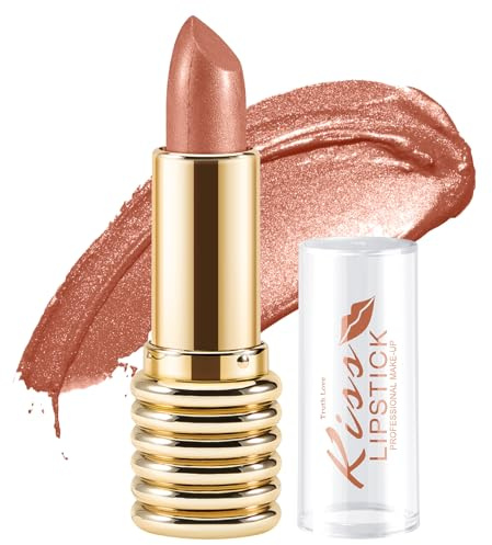 Boobeen Rossetto Glitterato per donne Stick Labbra Metallico Scintillante Trucco Labbra, Colore Labbra Liscio in Grassetto Alto Pigmento a Lunga Durata, Rossetto Cremoso a Copertura Totale