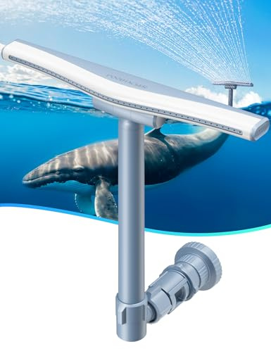 POOLHACKER Original Pool Sprinkler Fountains for Above and In-ground Pools, Adjustable Whale Tail Waterfall Wide Width for Relaxation & Cooling, 10-20 Degrees, Gray
