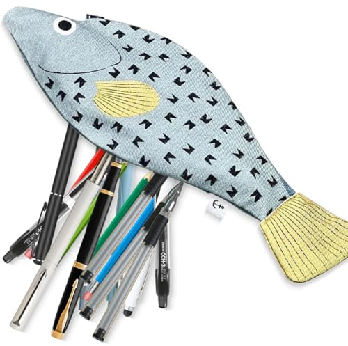 CATOR 1 Stück Fisch Geformt Federmäppchen Neuheit Fisch Federbeutel Fisch Geldbörse Lustige Federmäppchen für fisch Schule Klassenzimmer fische