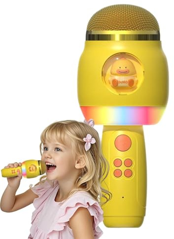 Microfoni Wireless per Karaoke Portatile Con Riduzione Del Rumore | Karaoke Forniture Da Canto Educazione Precoce Per Feste In Casa Compleanno Natale Compleanno Ragazza Ragazzo Bambini Adulti