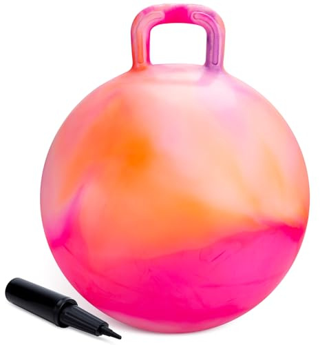 U&C Planet 45CM Pallone da Salto per Bambini 3-8 Anni Supporta fino a 100 kg Design Antiscivolo con Pompa Palla da Salto in PVC per Interni ed Esterni