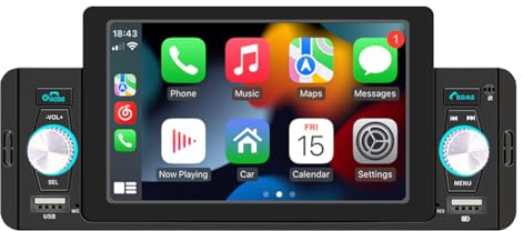 DAB Single Din Auto Stereo Radio, 5 inch Touchscreen Auto Audio Radio Carplay Android Car Navi Touch Screen BT FM USB Camera SWM 160 W Auto Mp5 Player Set