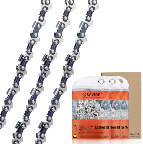 Savior 16(50cm) Chainsaw Chain 55Links .050 3/8 LP for Stihl MS211 MS181 | 018 MS180 MS181 MS201T MS211 MS231 Low-Kickback Chains, 3 Pack