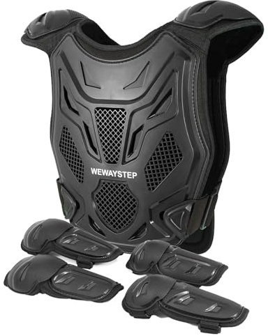 Kids Dirt Bike Gear Motorcycle Armor Vest Suit, Thickened Heavy Duty Chest Protector for Motocross，Youth Riding Protective Gear for MTB ATV (Black)