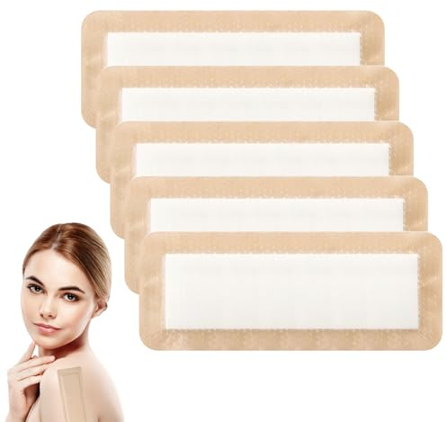 Dekubitus Pflaster,Schaumverband Selbstklebend 12.5×5cm,5 Stück Silikonschaumverband Silikon Pflaster,Wundpflaster für leichte Wunden, atmungsaktiv, angenehm zu tragen