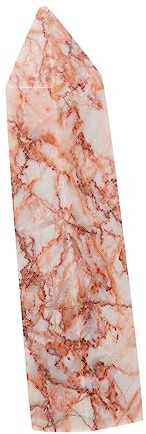 Milisten Rhodochrosite Hexagonal Stone Craft Decor 8-9cm Decorative Column Ornament for Home Scene Display Desktop Decoration