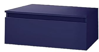 Liberoshopping Mobile bagno sospeso con cassetto soft closing in legno nobilitato– design moderno per lavabo da appoggio NILYA (Blu Opaco, 100 cm)