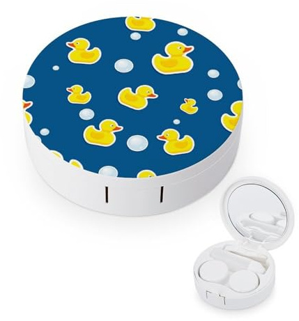 fkgvwo Contact Lens Case Cartoon Duck Contact Lens Holder Box Container Soak Storage Kit