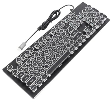 Acouto Mechanische Retro-Gaming-Tastatur mit Tastenklick und 104 Tasten, Gemischtes, Leichtes, Ergonomisches Design. Schwarz Bis häufig. zu Brauchen Mechanische Nicht Schlüssel Nicht Licht Ist Nein