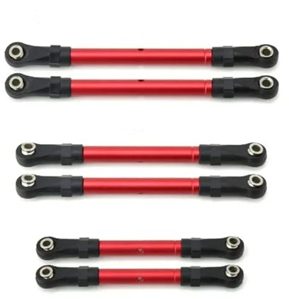 Accessorio Ricambio RC Per Slash Per Hoss Per Rustler Per Stampede 4x4 Trxs 1/10 Parti Automobili RC Tenditori Metallo Pull Rod Link Sterzo Set(Red)