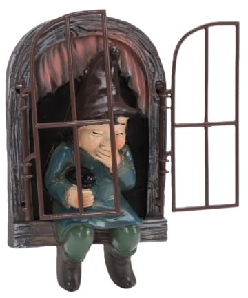 Generic Trädgårdstomtar Dekor Harts Träd Hugger Utomhusstaty Naturtrogen Fairy Garden Skulptur för Uteplats och Trädgård