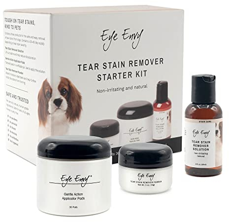 Eye Envy Hundetränenflecken-Entferner-Starter-Kit | Tear Stain Essentials in einem Kit in einem 2-Stufen-System | Dauert 30-45 Tage | Lösung 2 FL.oz