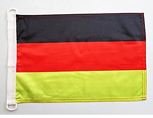 AZ FLAG - Drapeau Allemagne - 45x30 cm - Pavillon Nautique Allemand Spécial Bateau Et Extérieur En Maille Bloquée Avec Anneaux Plastiques Intégrés - 30g