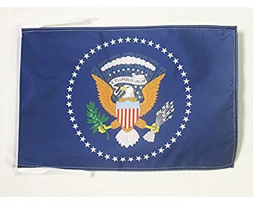 AZ FLAG Drapeau USA Président 45x30 cm Polyester 100D Cordelettes | Usage intérieur et extérieur Drapeau décoratif américain coutures doubles et bords renforcés