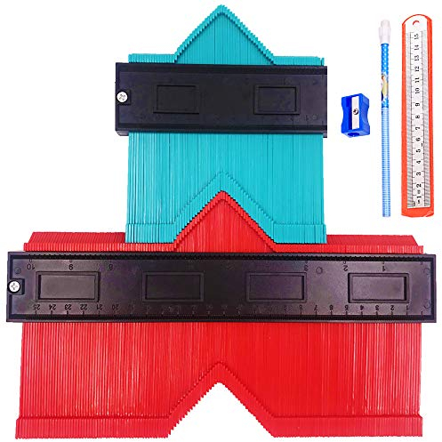 Relitec RT007 Widen Contour Gauge Duplicator, Plastic Profile Gauge, Irregular Shape Copying Ultimate Template Tool, Laminate Tiles Wood Edge Outline Gaug, Set of 2 (5 inch10 inch)