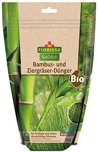 Florissa Natürlich Organic Special Fertiliser for Bamboo and Ornamental Grasses for Healthy Growth Intense Leaf Green with ProtoPlus Pelleted 750 g for 15 m²