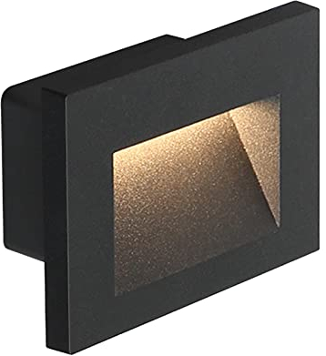 DAWALIGHT Outside Brick Lights LED 3W 3000K Warm White, Outdoor Recessed Wall Lights Dark Grey Mains Powered for Stairs Bathroom Garden Hallway Steps