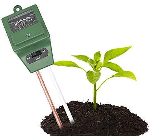 ZXNQ Test del Suolo, 3 in 1 Misura umidità, Intensità della Luce Solare, PH di Terreno, Igrometro Piante,Terreno Misuratore Strumento, per Giardino/Prato/Fattoria/Piante