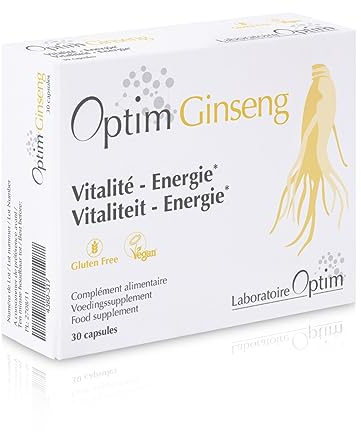 Potenciador Natural Hombre Ginseng natural para hombres - Optim Ginseng 30 Cápsulas - Panax Ginseng Rojo Coreano cultivado en Bélgica - Libido Erección Vigor - 1 Mes