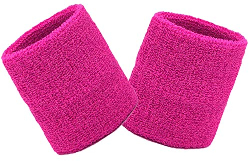 Schweißbänder Handgelenk Sport Wristbands 2 Pack, Sport Schweißband Armband Weiche verdickte Baumwolle, für Fußball Basketball Tennis Gymnastik