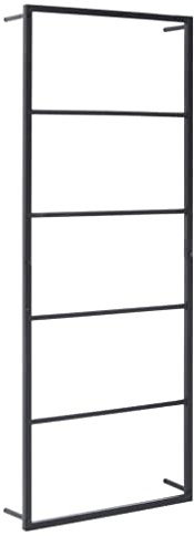 vidaXL Toallero Soporte de Toallas Perchero de Cuarto de Baño Aseo Indoro Barra de Pared Elegante Práctico Robusto de Acero Negro 45x10x115 cm