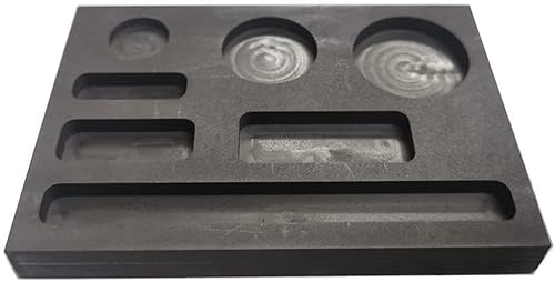LLF Graphitgussform für Barren aus Metall, zum Verfeinern von Schrottbalken, für Münzen, Graphitform, 7-in-1