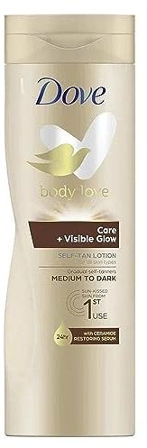 Dove Loción corporal autobronceadora para piel de tono medio a oscuro Dove Summer Revived que mantiene la hidratación de la piel, 6 x 200 ml