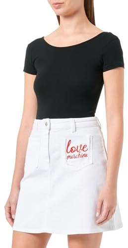 Love Moschino Gonna A-Line, Bianco, 46 Donna
